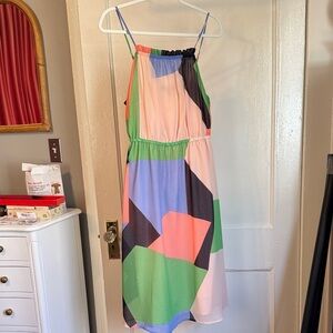 Banana Republic Multi-Color Geometric Midi Dress